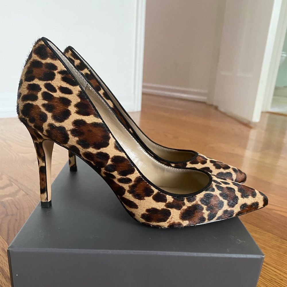 Ann Taylor Mika Haircalf Leopard Pumps
